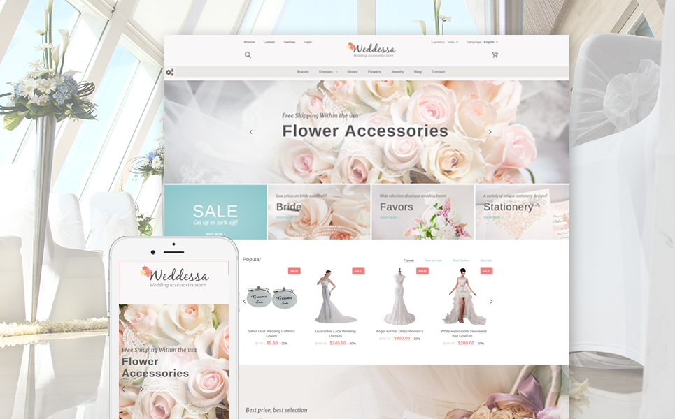 16+ Beautiful Wedding Dress, Services & Bridal Ecommerce Store PrestaShop Themes