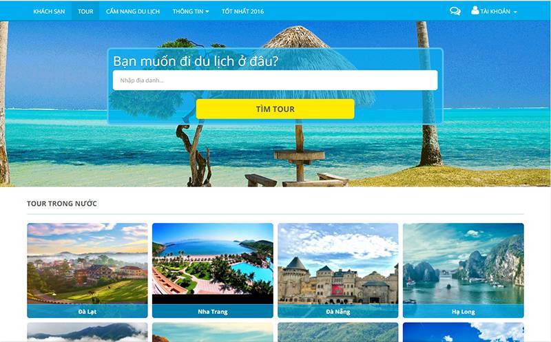 Giao diện mẫu website du lịch