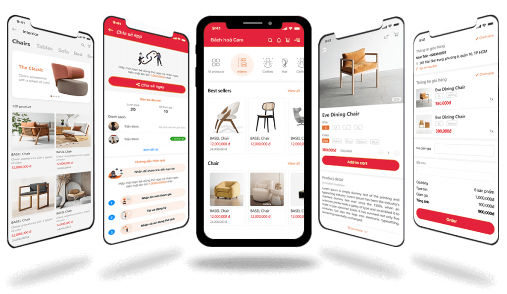 Thiết kế app bán hàng uy tín chuẩn ui&ux