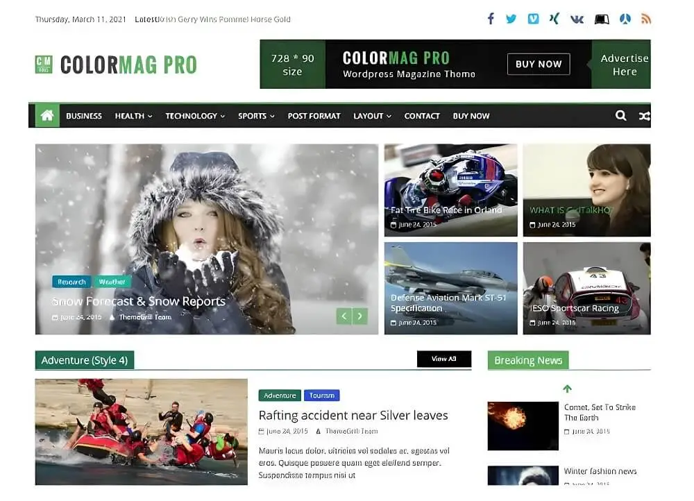 Theme colormag