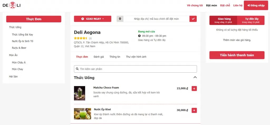 Thiết Kế Web App Đặt Món - Đặt Bàn Online Cho Nhà Hàng, Quán Cà Phê 3 Làm web app đặt món, đặt bàn online cho nhà hàng, quán cà-fe trọn gói giá rẻ