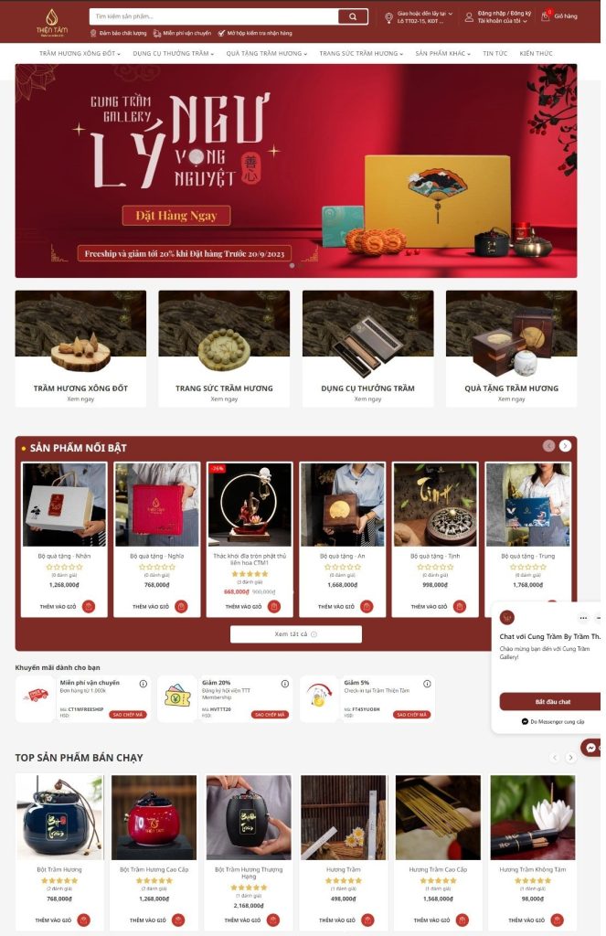 Thiết kế website bán trầm hương