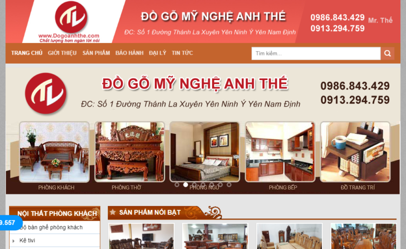 Thiết kế website xưởng gỗ