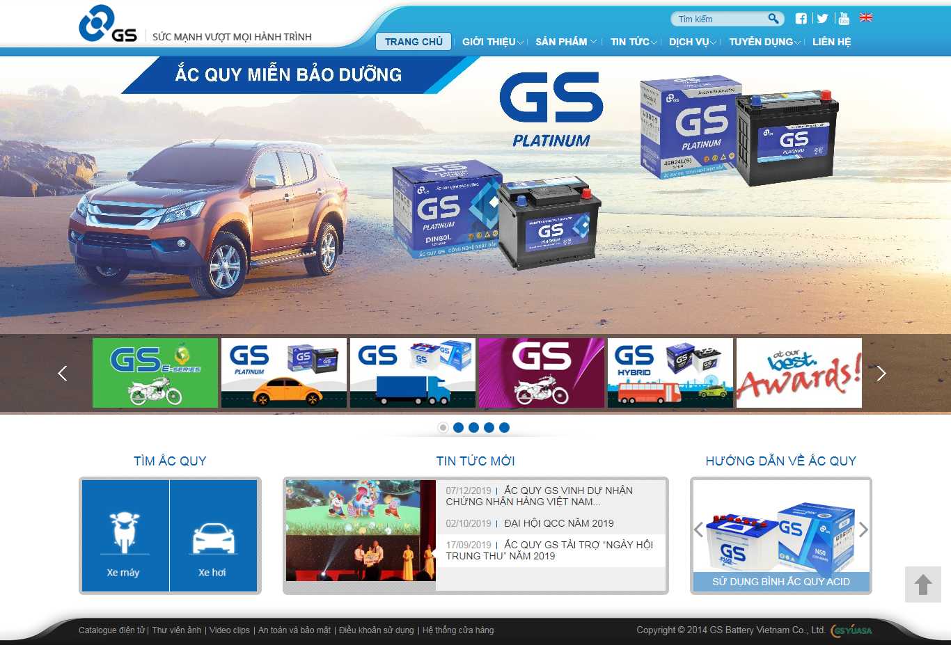 Thiết kế website bán ắc quy