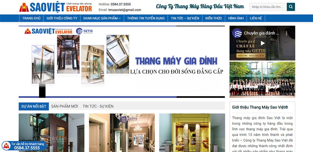 Thiết kế website bán hàng thang máy chuyên nghiệp