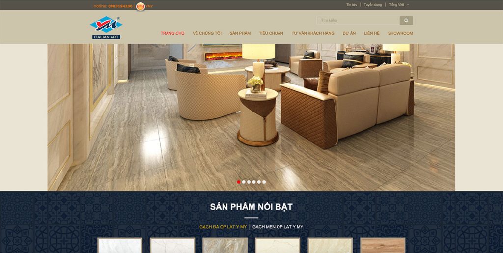 Thiết kế website bán gạch men, gạch ốp lát chuyên nghiệp