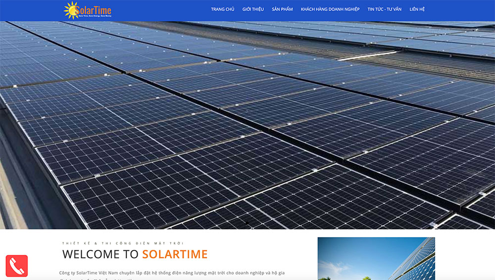 Thiết kế website năng lượng mặt trời