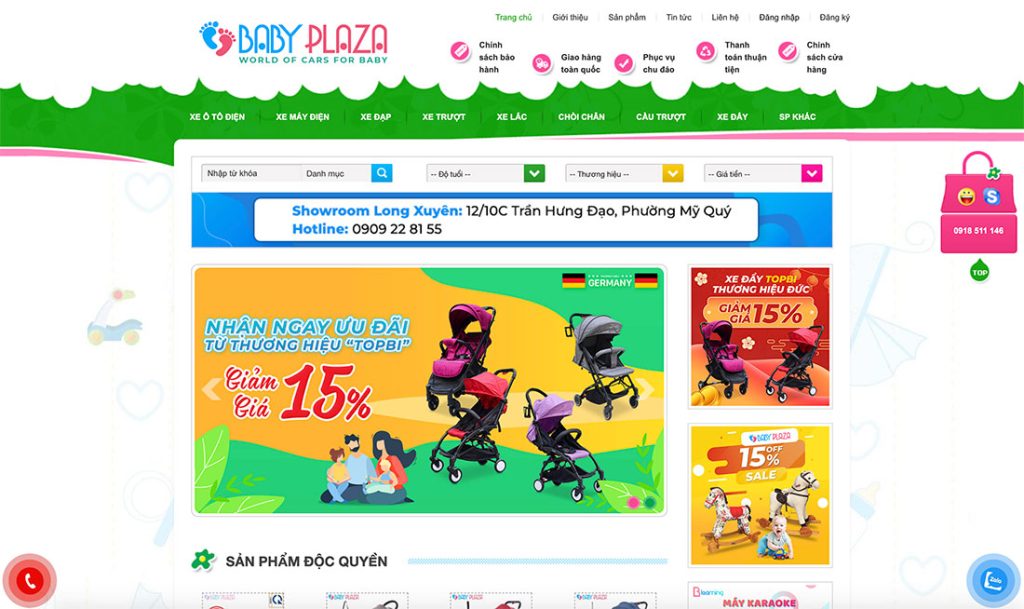 Thiết kế web bán xe đẩy cho bé