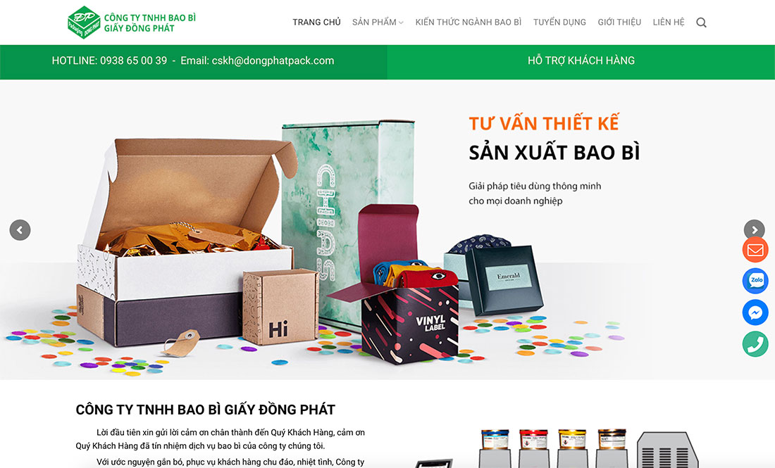 Thiết kế website bao bì