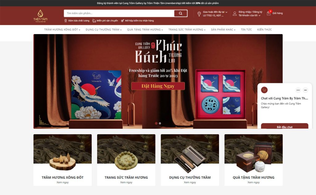 Thiết kế website bán trầm hương