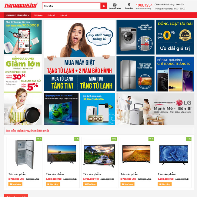 Thiết kế website siêu thị điện máy