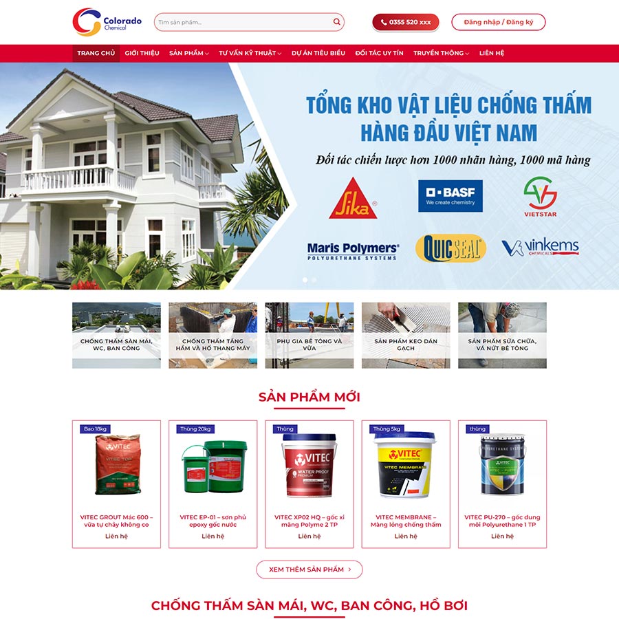 Thiết kế website dịch vụ chống thấm chuyên nghiệp