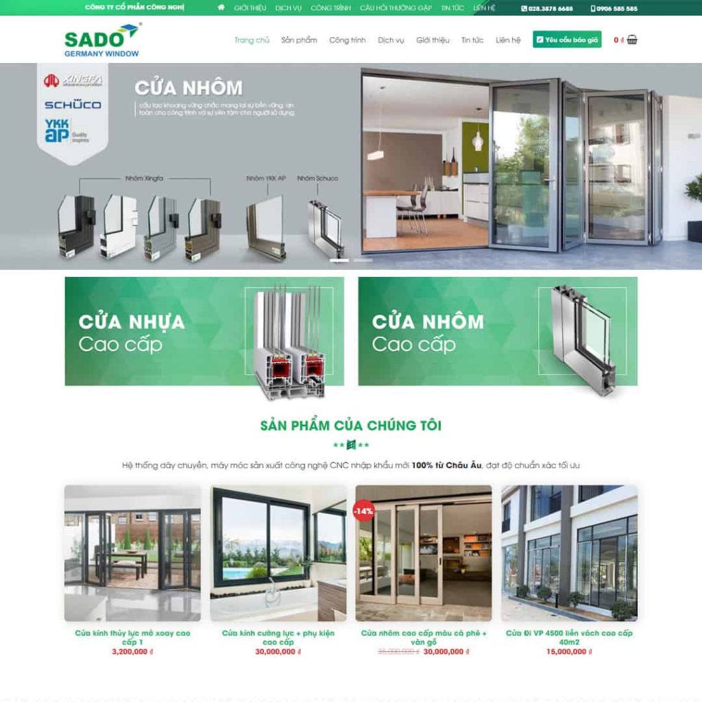 Thiết kế website nhôm kính