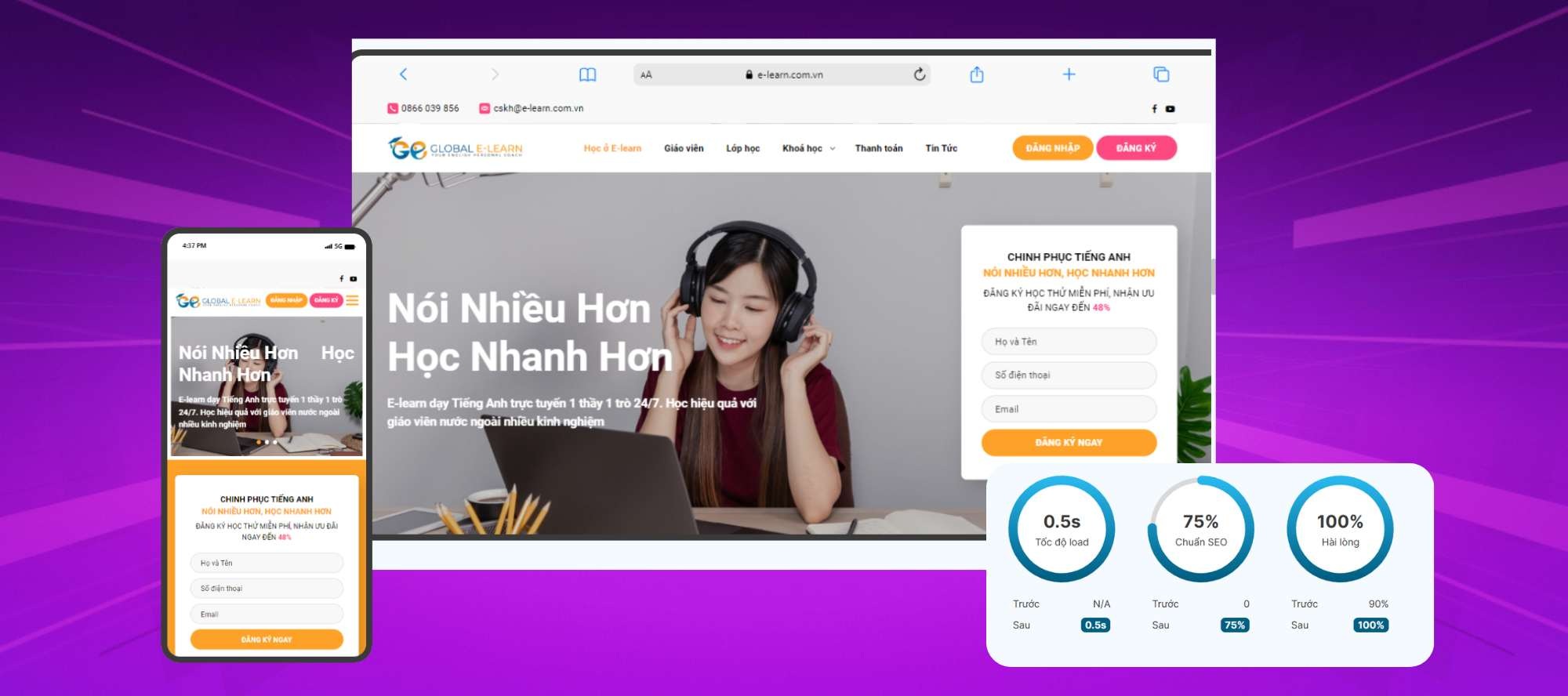 Thiết kế website cho trung tâm tiếng anh