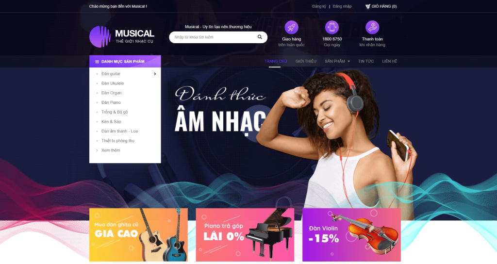 Thiết kế website dịch vụ âm thanh, ánh sáng chuyên nghiệp