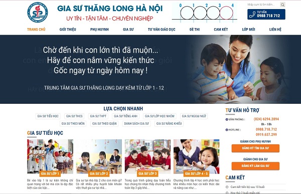 Thiết kế website gia sư