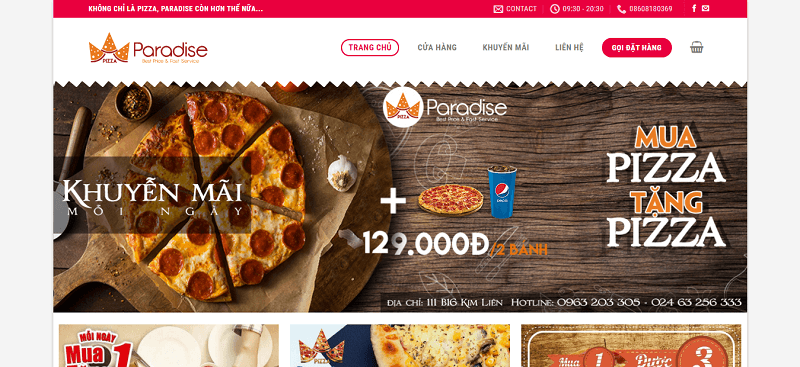 Thiết kế website bán bánh pizza