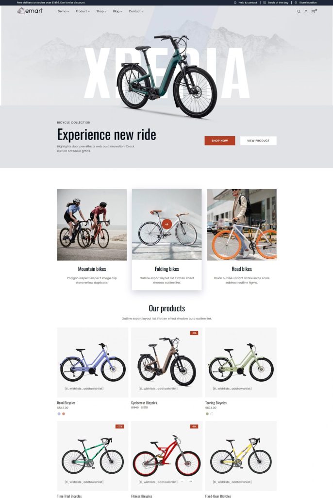 Thiết kế website bán xe đạp