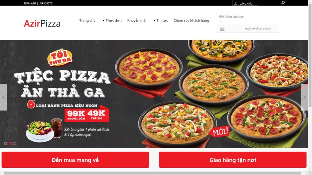 Thiết kế website bán bánh pizza