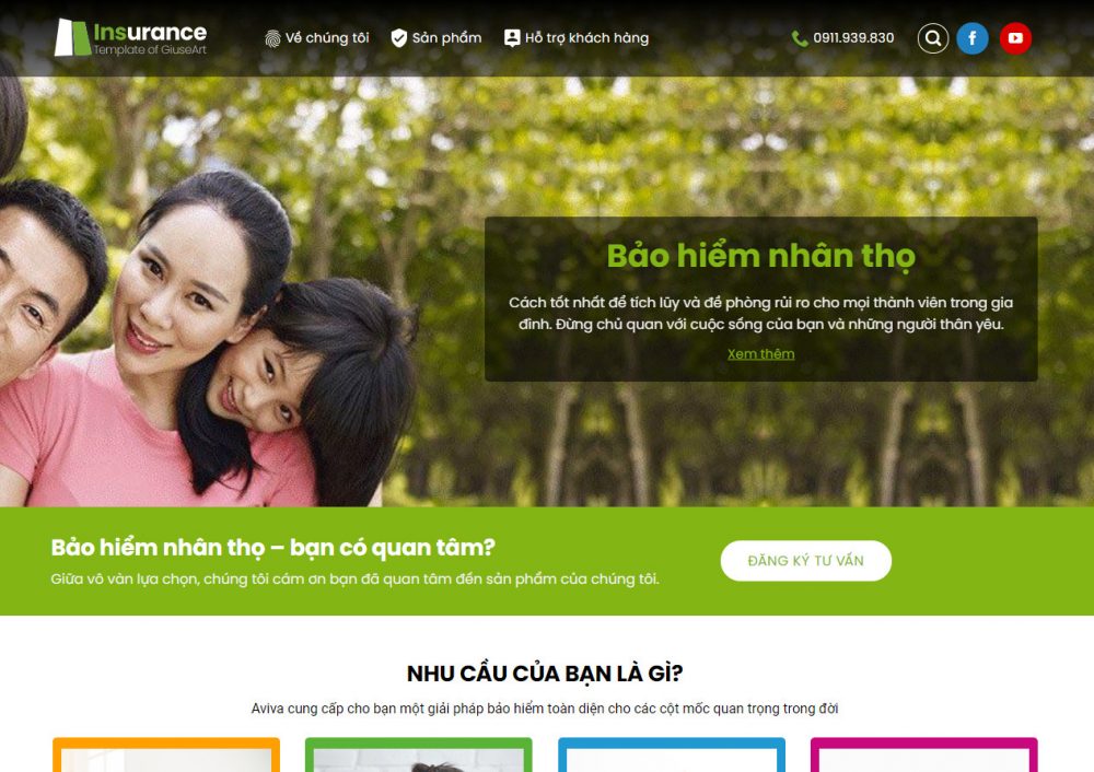 Thiết kế website công ty bảo hiểm
