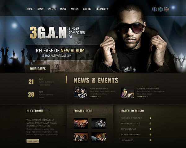 Thiết kế website ca sĩ, nhạc sĩ, diễn viên, người nổi tiếng chuyên nghiệp 8 Thiết kế website nghệ sĩ ca sĩ