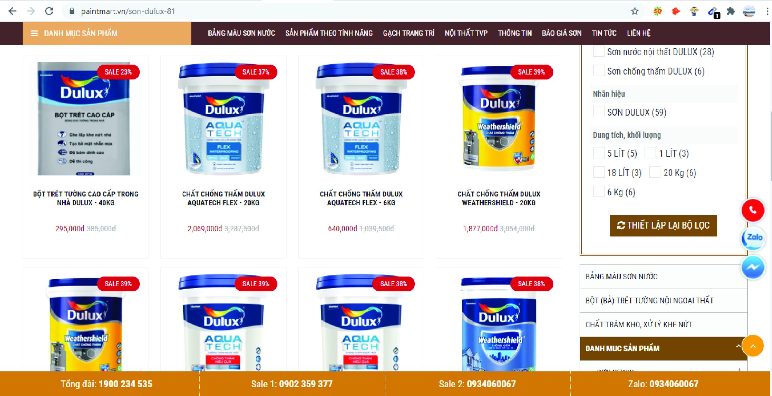 Thiết kế web các loại sơn