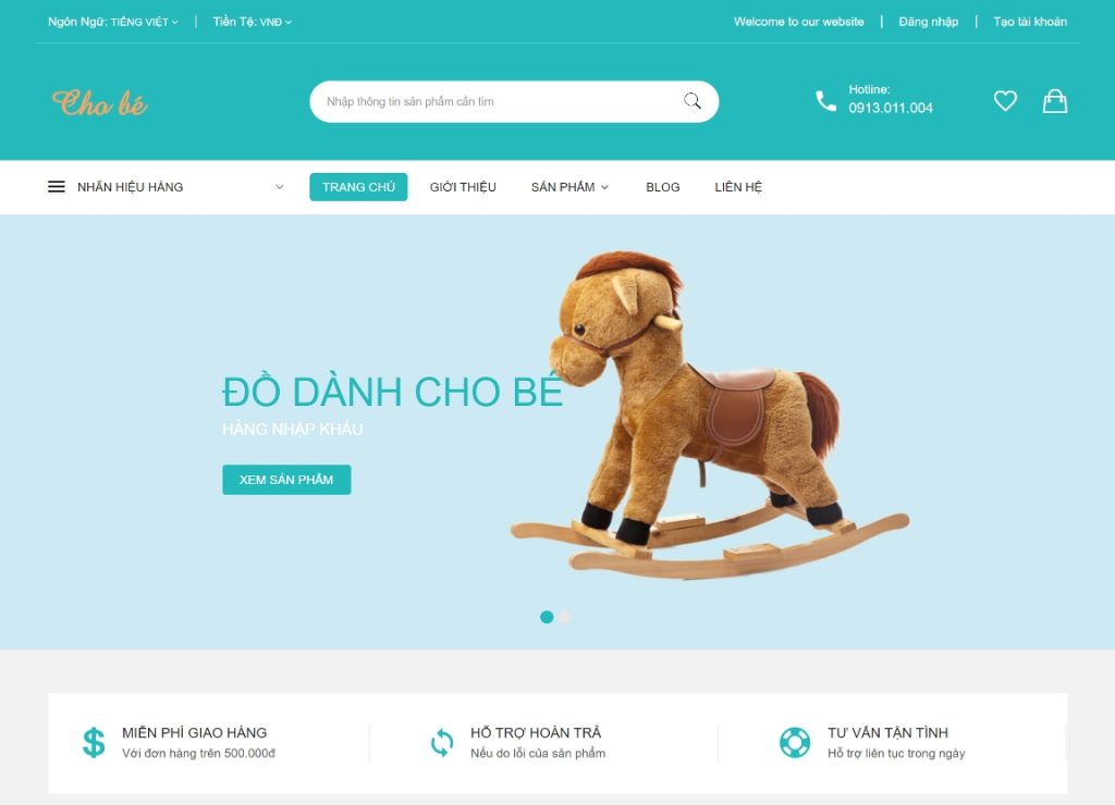 Thiết kế website bán đồ chơi trẻ em