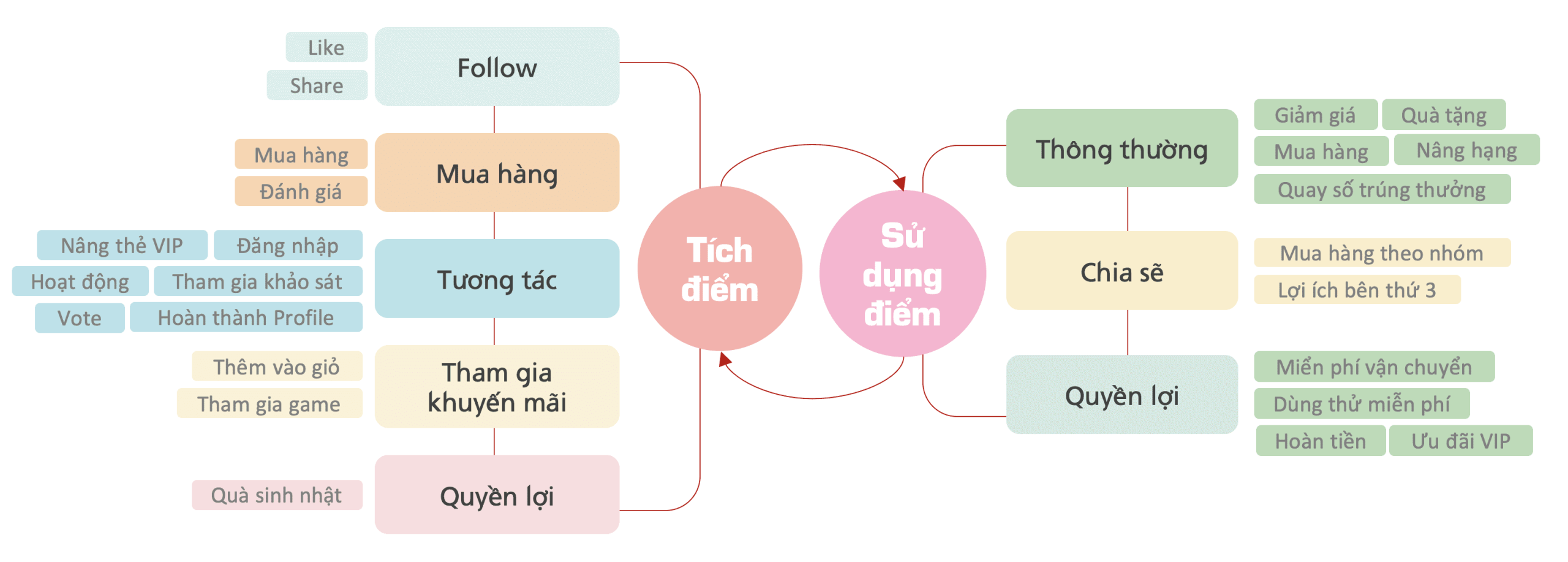 Quy trình tích luỹ và sử dụng điểm thưởng