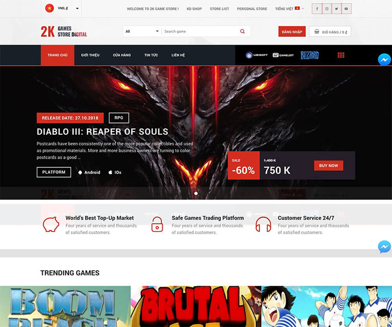 Thiết Kế Website Game Online Chuyên Nghiệp – Đẹp Mắt, Ấn Tượng 5 Trang web được trang bị đầy đủ tính năng