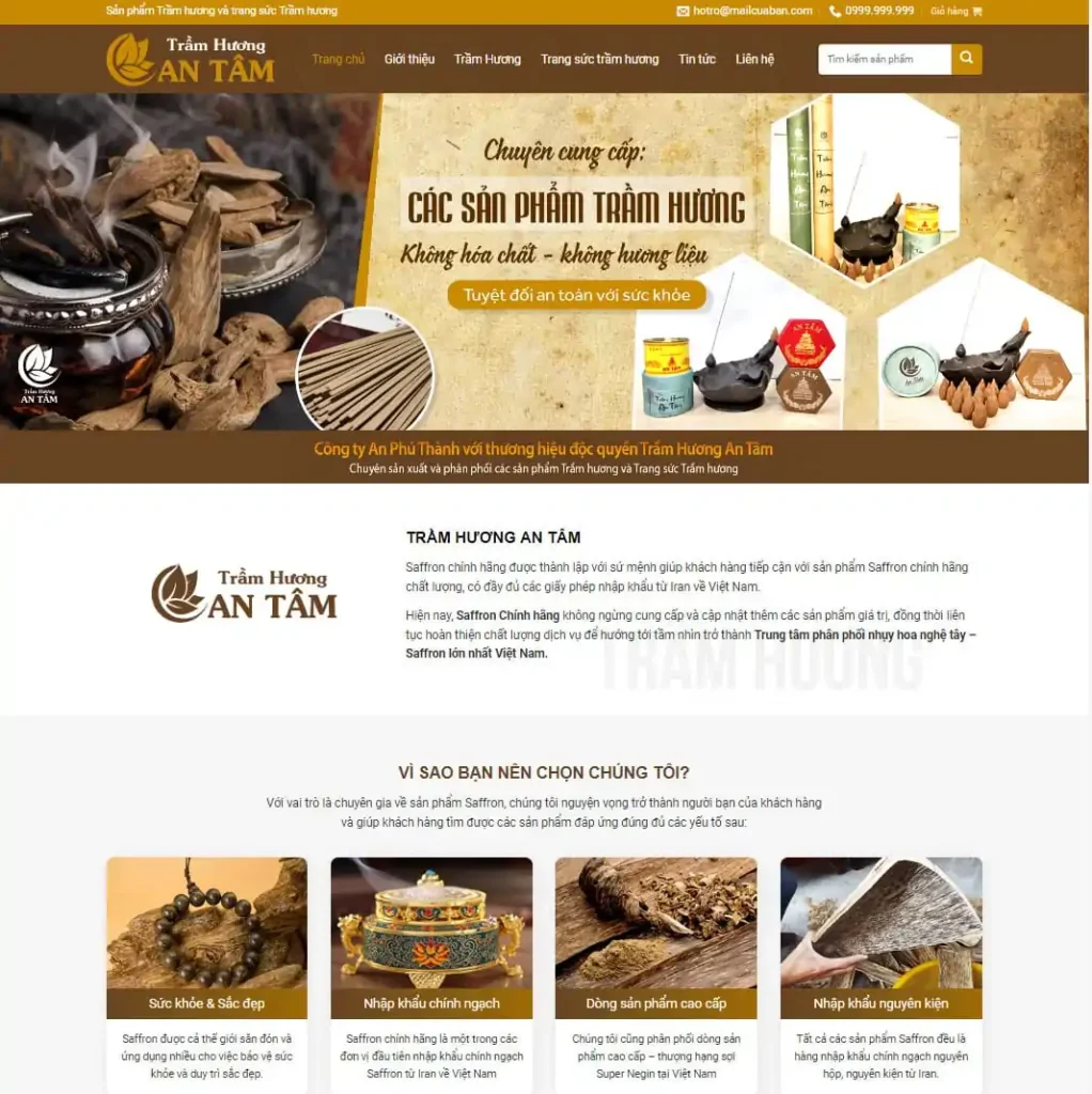 Thiết kế website bán trầm hương