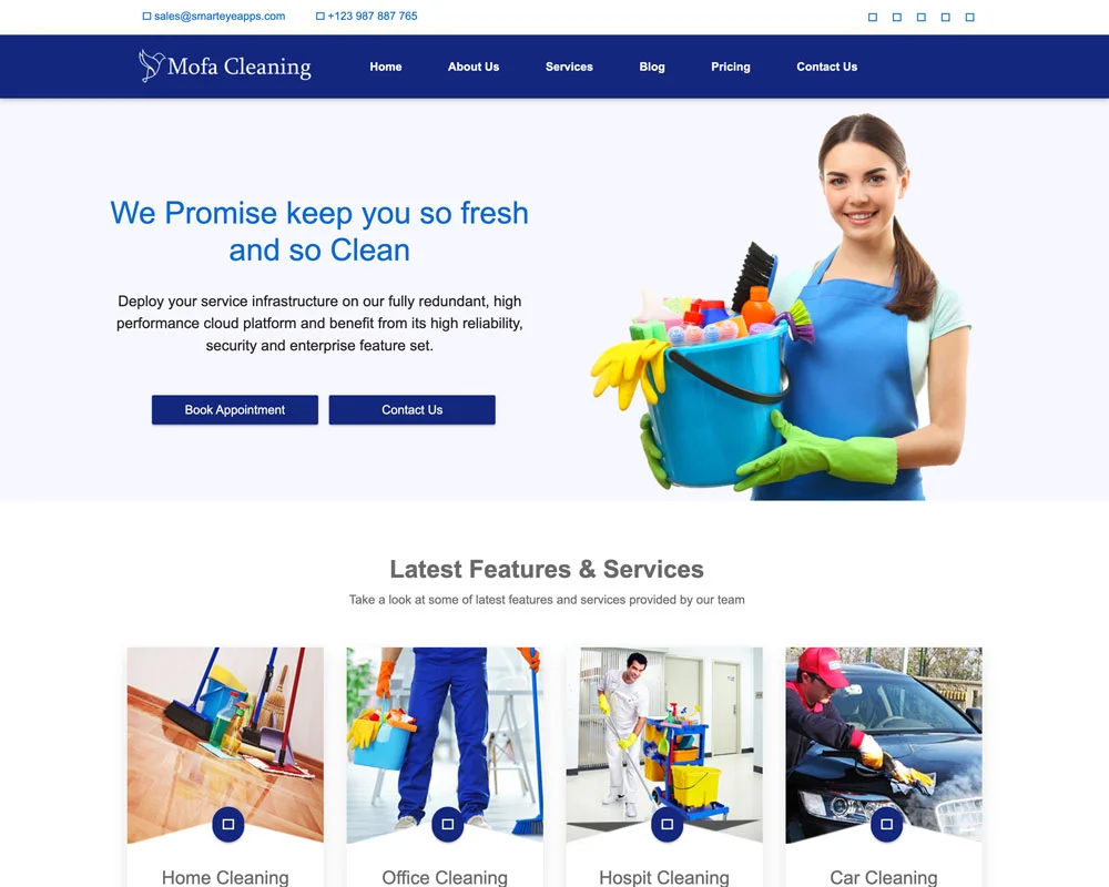 Thiết kế website dịch vụ vệ sinh chuyên nghiệp