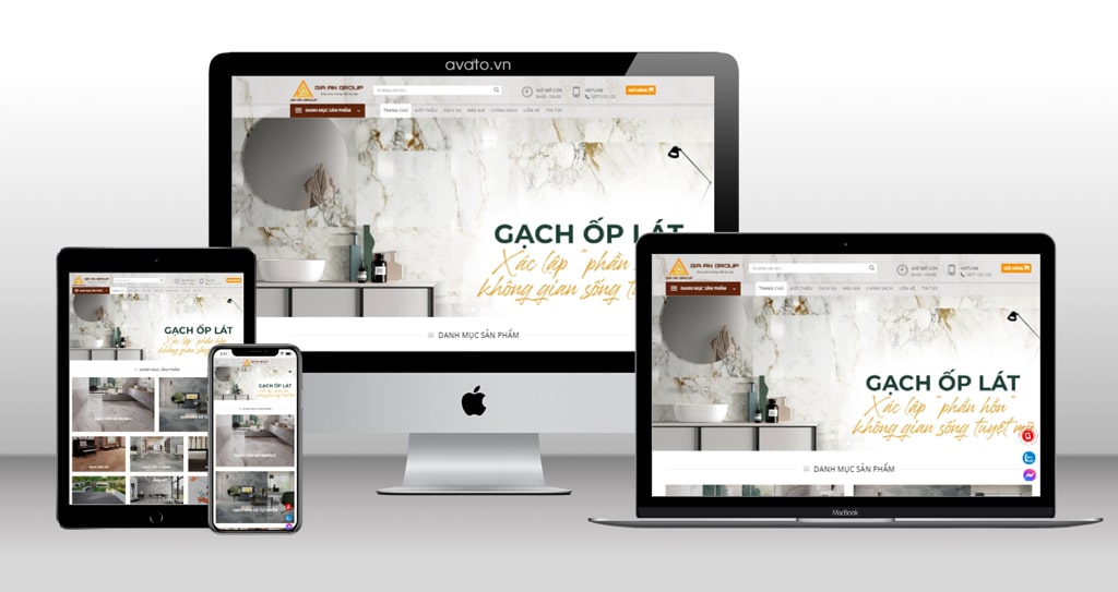 Thiết kế website bán gạch men, gạch ốp lát chuyên nghiệp