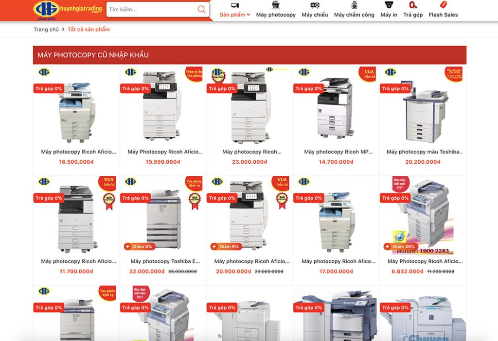 Thiết kế website bán máy photocopy, máy in chuyên nghiệp