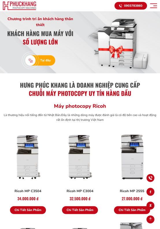 Thiết kế website bán máy photocopy