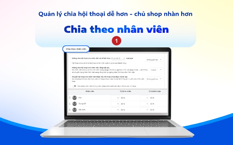 Giải pháp quản lý Zalo nhân viên hiệu quả dành cho chủ shop hiện đại 22 Tính năng chia hội thoại theo nhân viên