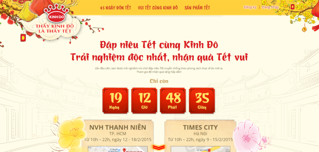 Trang trí website tết với đồng hồ đếm ngược khuyến mại