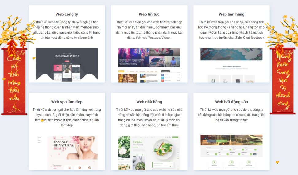 Code trang trí Tết cho website mới nhất 8 Trang trí tết cho website bằng câu đối, hoa rơi