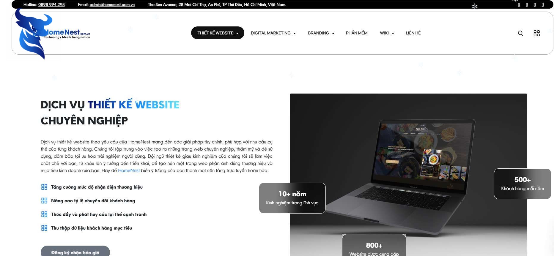 Các loại website phổ biến: Website bán hàng, giới thiệu doanh nghiệp, landing page.