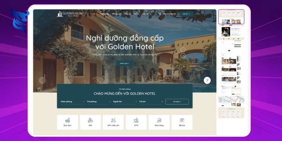 Thiết kế website khách sạn – resort – khu nghỉ dưỡng hiện đại chuẩn SEO