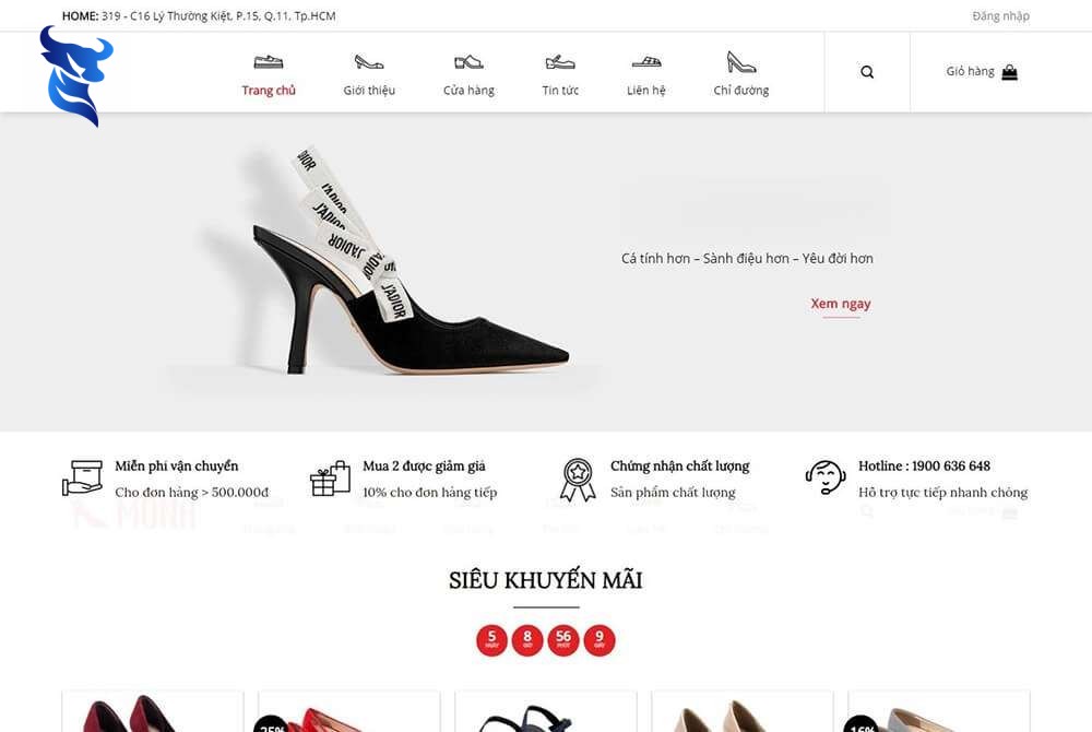 Dịch vụ thiết kế website bán giày dép, sneaker chuyên nghiệp chuẩn SEO