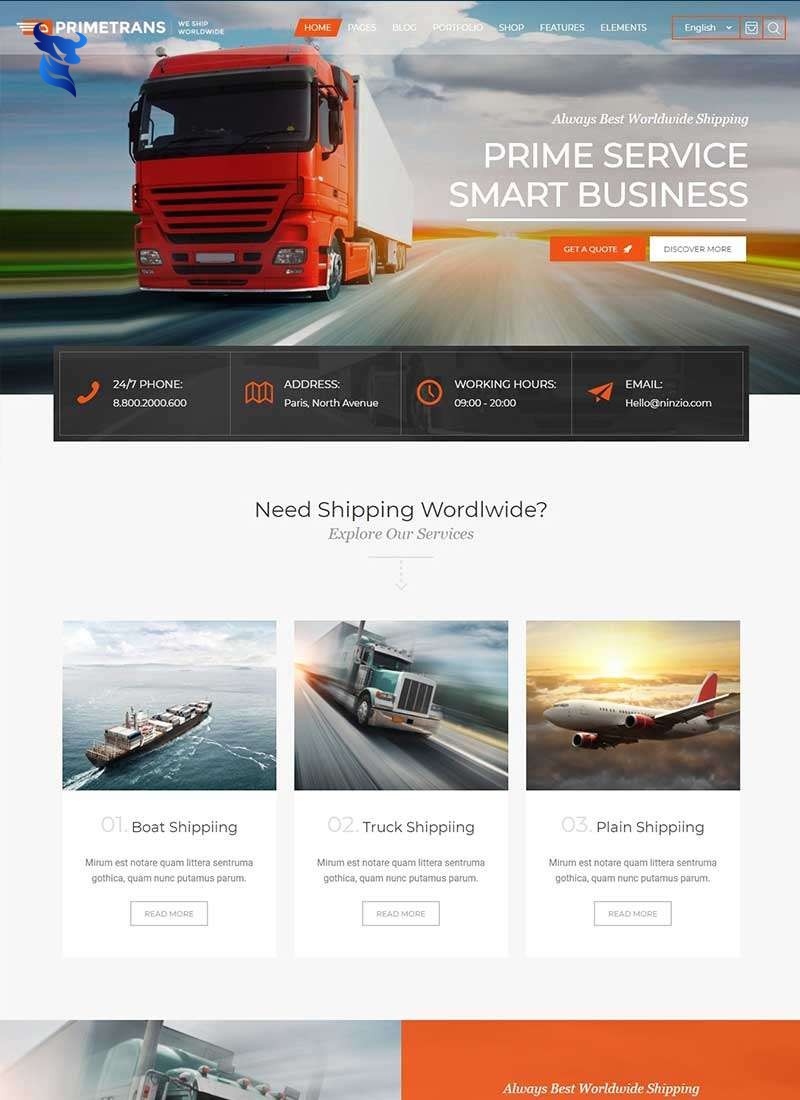 Thiết kế website vận tải, logistics, xuất nhập khẩu chuyên nghiệp hiện đại