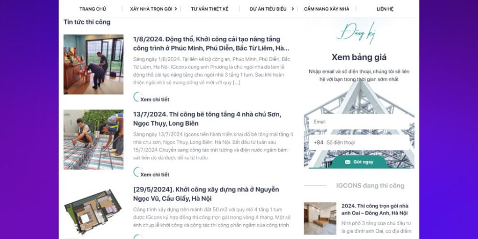 Thiết Kế Website Ngành Xây Dựng Chuyên Nghiệp, Uy Tín Nhất