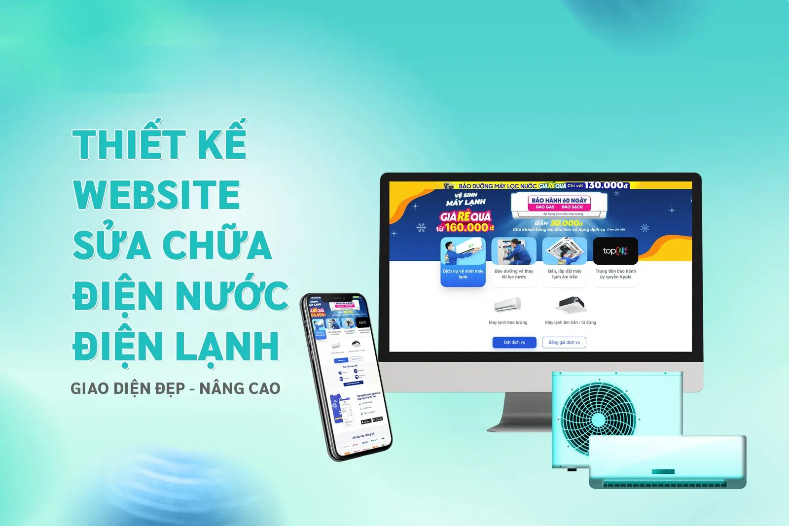 Thiết Kế Website Dịch Vụ Sửa Chữa Điện Tử, Điện Lạnh Giá Rẻ Với Giao Diện Hấp Dẫn