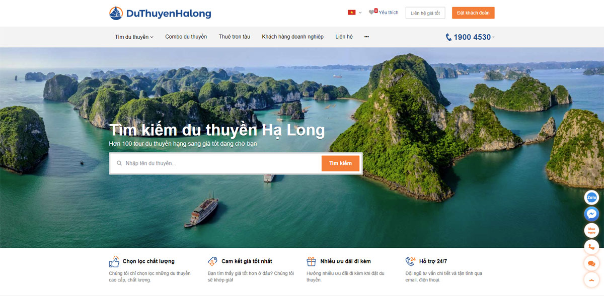 Thiết kế website kinh doanh du thuyền hiện đại chuyên nghiệp