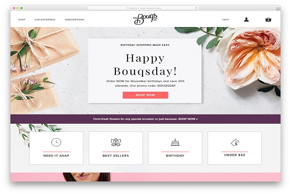 Thiết kế website bán hoa tươi online xinh xắn chuyên nghiệp, đẹp mắt