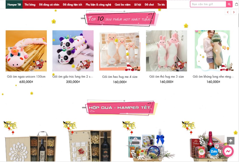 Thiết kế website bán thú bông, gấu bông hiện đại chuyên nghiệp