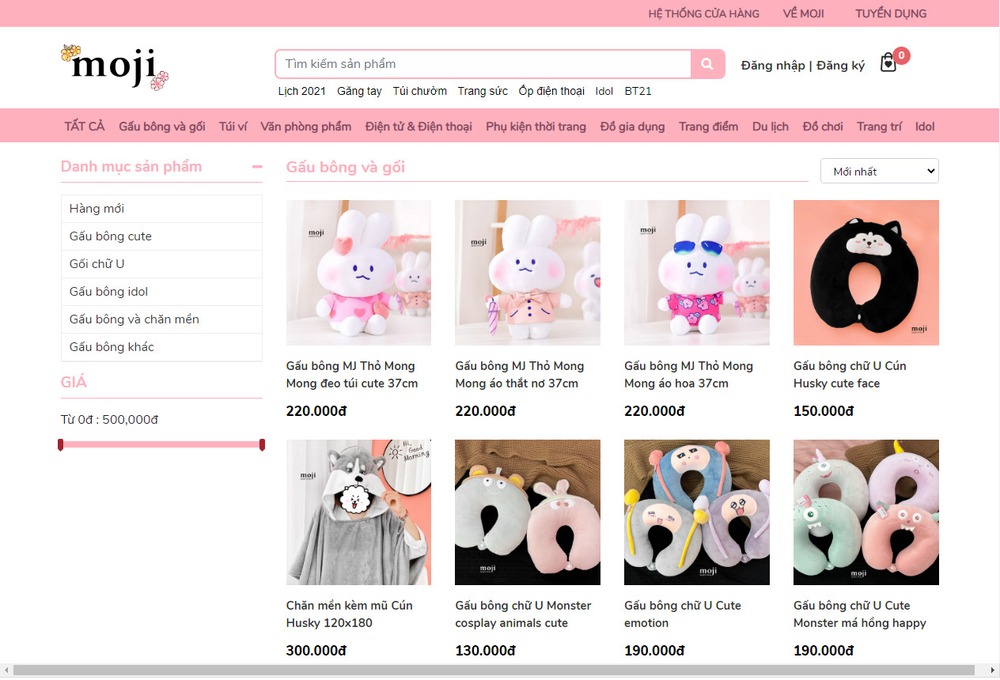 Thiết kế website bán thú bông, gấu bông hiện đại chuyên nghiệp