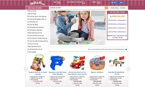 Thiết kế website đồ chơi trẻ em online ấn tượng hiện đại, tính năng ưu việt