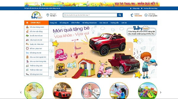 Thiết kế website đồ chơi trẻ em online ấn tượng hiện đại, tính năng ưu việt