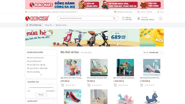 Thiết kế website đồ chơi trẻ em online ấn tượng hiện đại, tính năng ưu việt